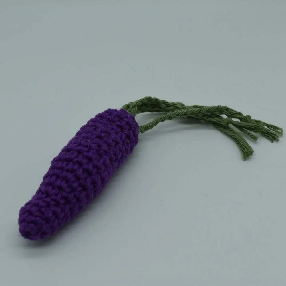 Hand Crafted Crochet catnip carrot cat toy
